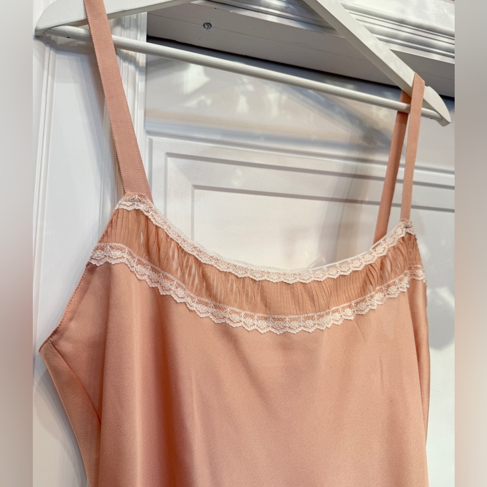 Victoria’s Secret Lace Babydoll 2000s Peach Pink Slip Large Festival - Picture 3 of 5